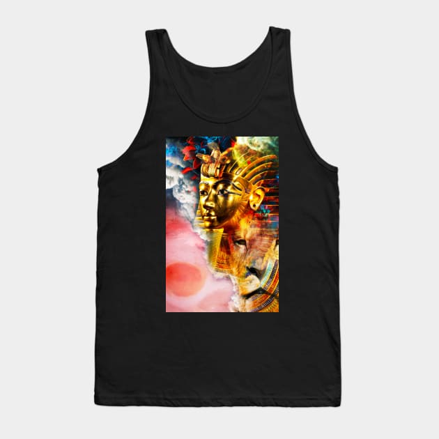 The Boy King and His Lion King Tut and the Universe Tank Top by Glass Table Designs